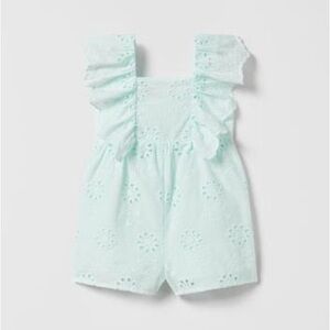 NWT Zara EMBROIDERED SCHIFFLI JACE JUMPSUIT
TURQUOISE 0/1608/004/402/72